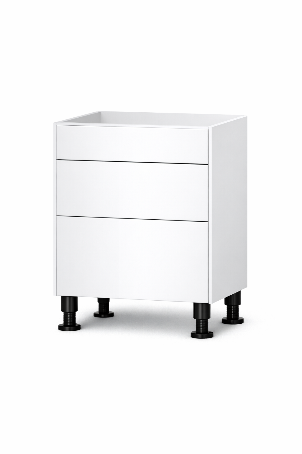 GW-DB24-3 Glossy White Drawer Base 24"