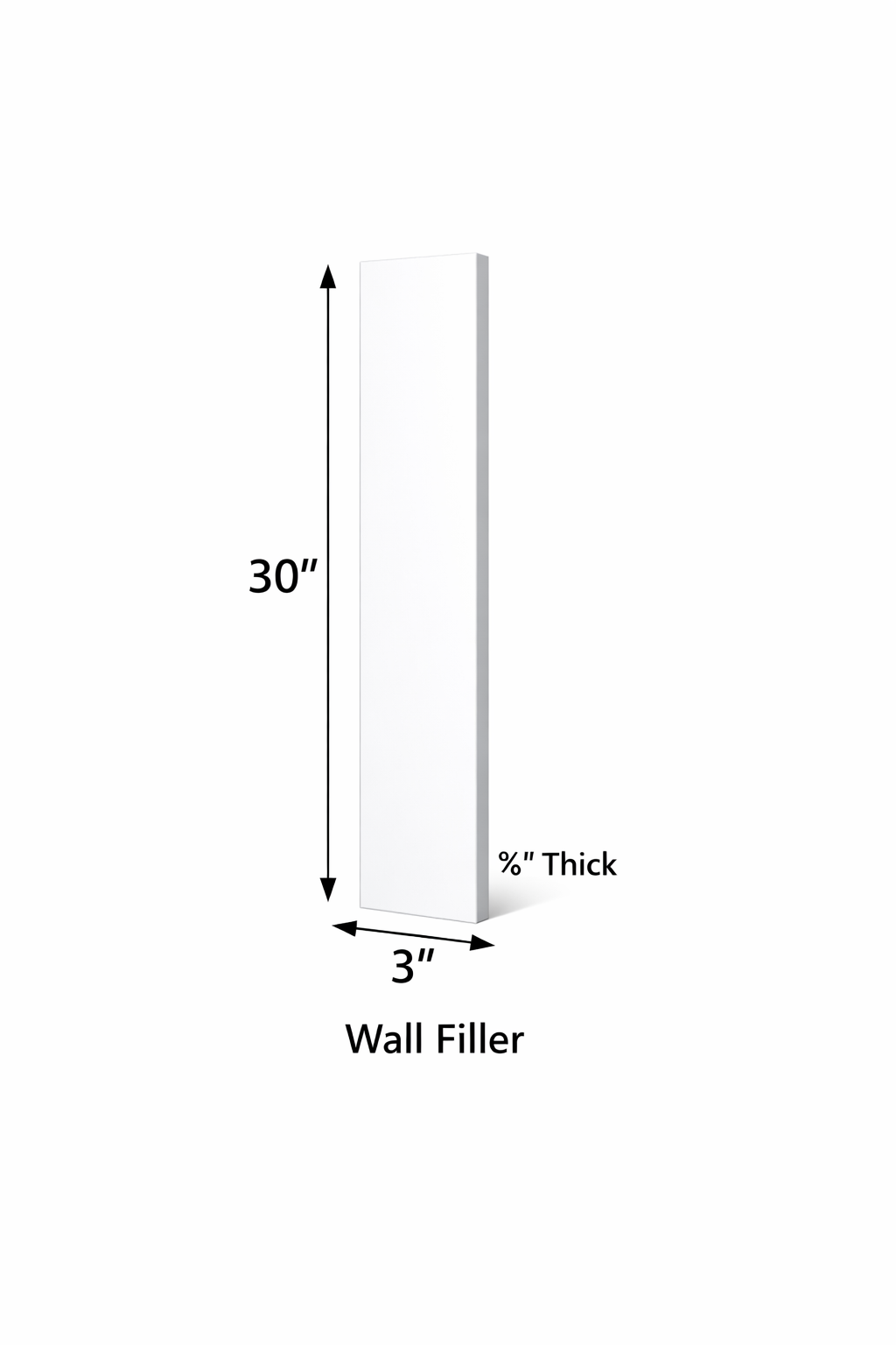 PWS-WF330 Premium White Shaker Wall Filler 3"x30"
