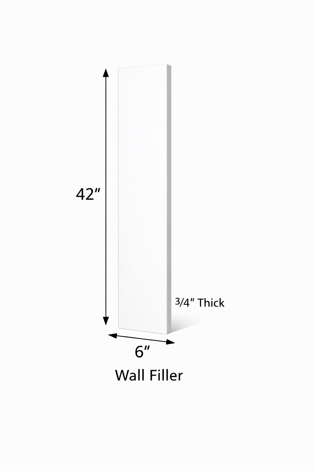 PWS-WF642 Premium White Shaker Wall Filler 6"x42"