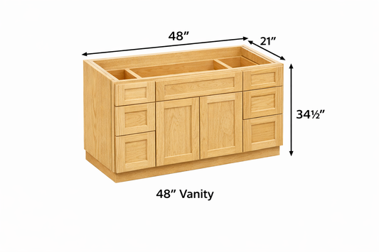 PWO-VDD4821-6 Vanity with 6 drawer 48"