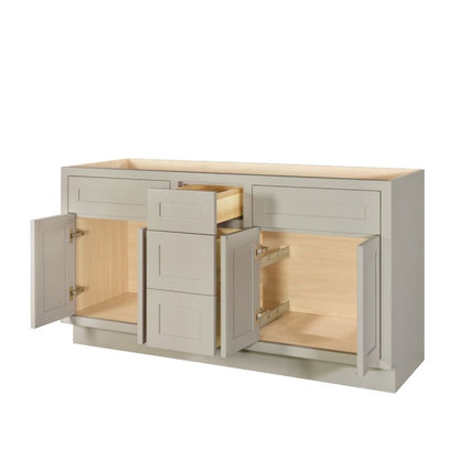 D7-VCD6021 Tuscan Gray Vanity Double Sink Base 60"