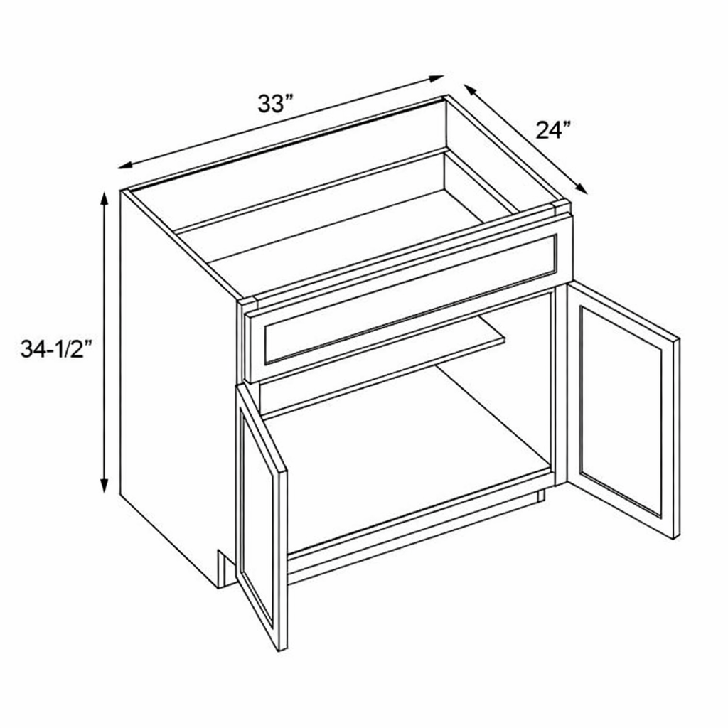 PWO-B33 Premium White Oak Base 33"