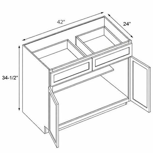 PWO-B42 Premium White Oak Base 42"
