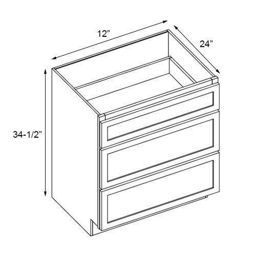 PWO-DB12 Premium White Oak Drawer Base 12"