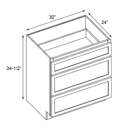 PWO-DB30 Premium White Oak Drawer Base 30"