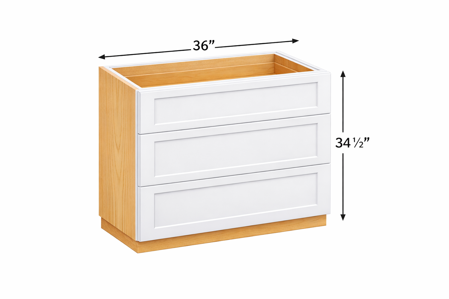 PWS-DB36 Premium White Shaker Drawer Base 36"