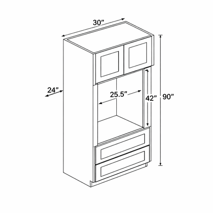 PWO-MOC3090 Premium White Oak Oven Cabinet 30"x90"