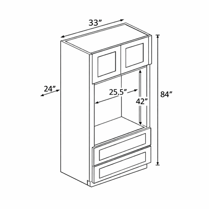 PWO-MOC3384 Premium White Oak Oven Cabinet 33"x84"
