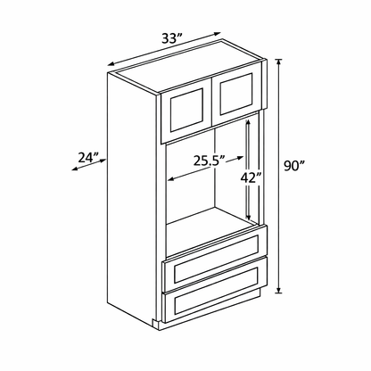 PWO-MOC3390 Premium White Oak Oven Cabinet 33" x 90"