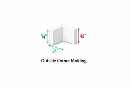 PWS-OC8 Premium White Shaker Outside Corner Molding 3/4"x96"