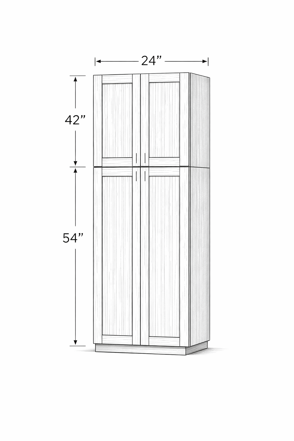 PWO-PC2496 White Oak Pantry 24" x 96"