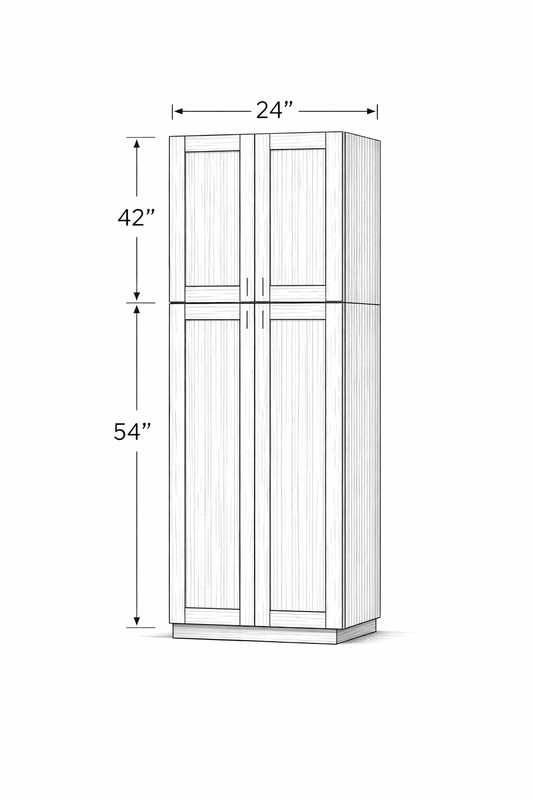 PWO-PC2496 White Oak Pantry 24" x 96"