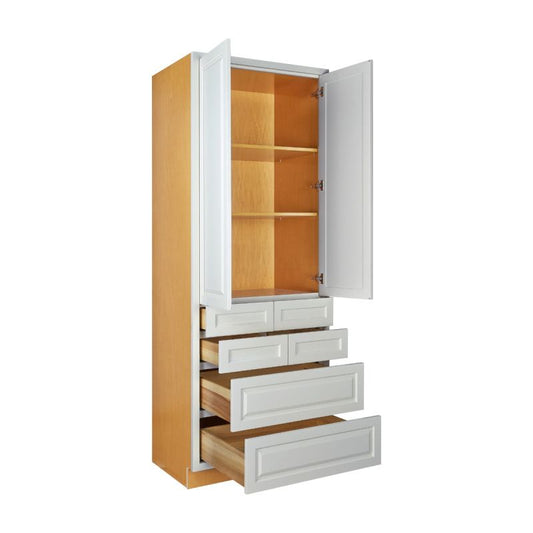 D5-PDC3693 Vintage White Pantry Drawer Cabinet 36"x 93"