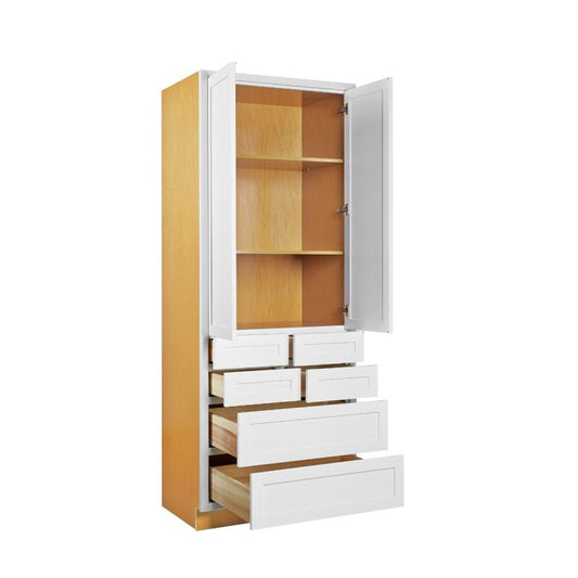 D1-PDC3693 Snow White Pantry Drawer Cabinet 36" x 93"