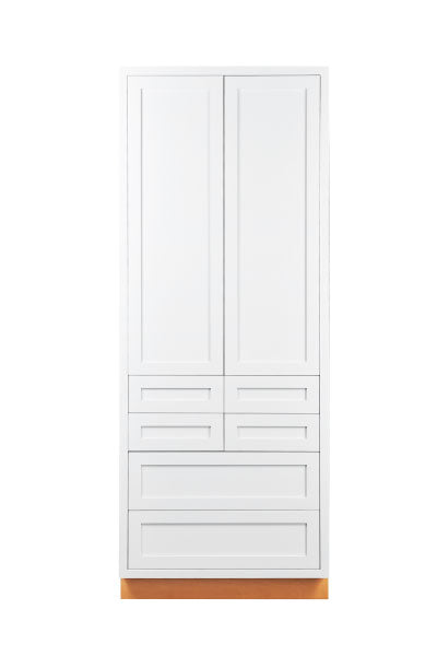 D1-PDC3693 Snow White Pantry Drawer Cabinet 36" x 93"