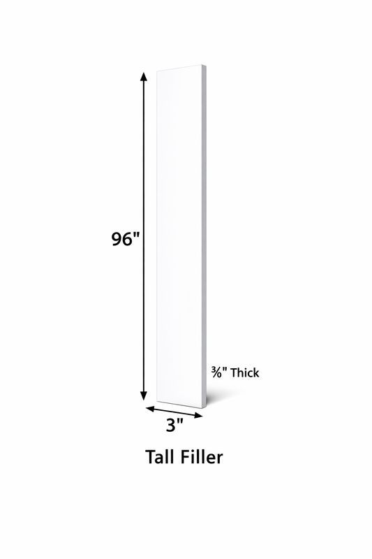 PWS-TF396 Premium White Shaker Tall Filler 3"x96"
