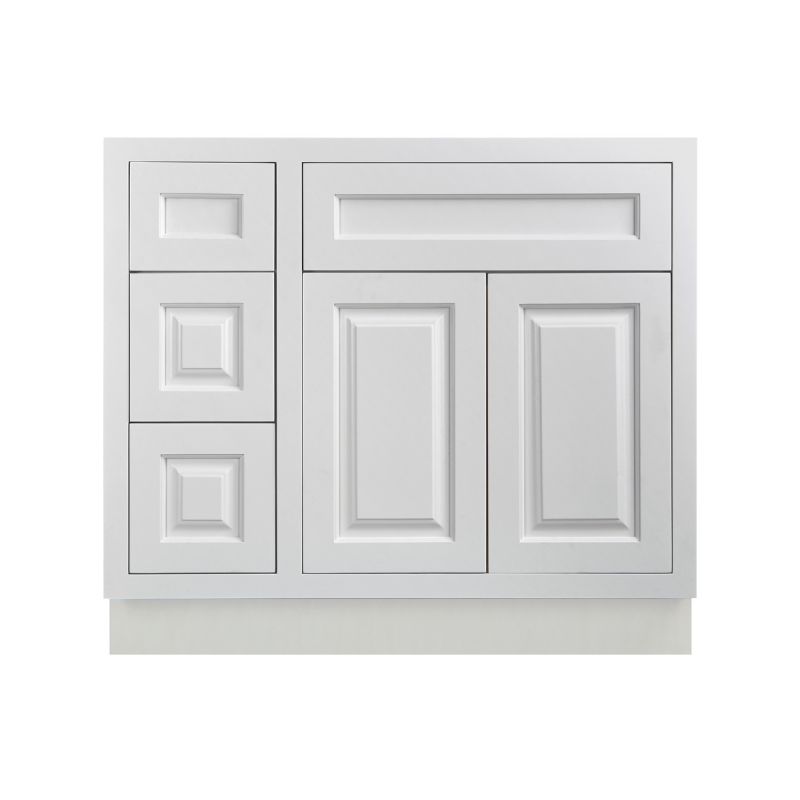 D5-VSD3621L Vintage White Vanity Sink Base drawer  36" Left
