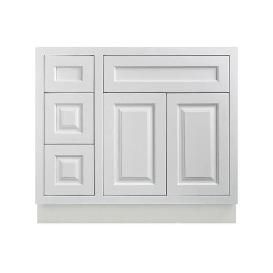 D5-VSD3621L Vintage White Vanity Sink Base drawer  36" Left