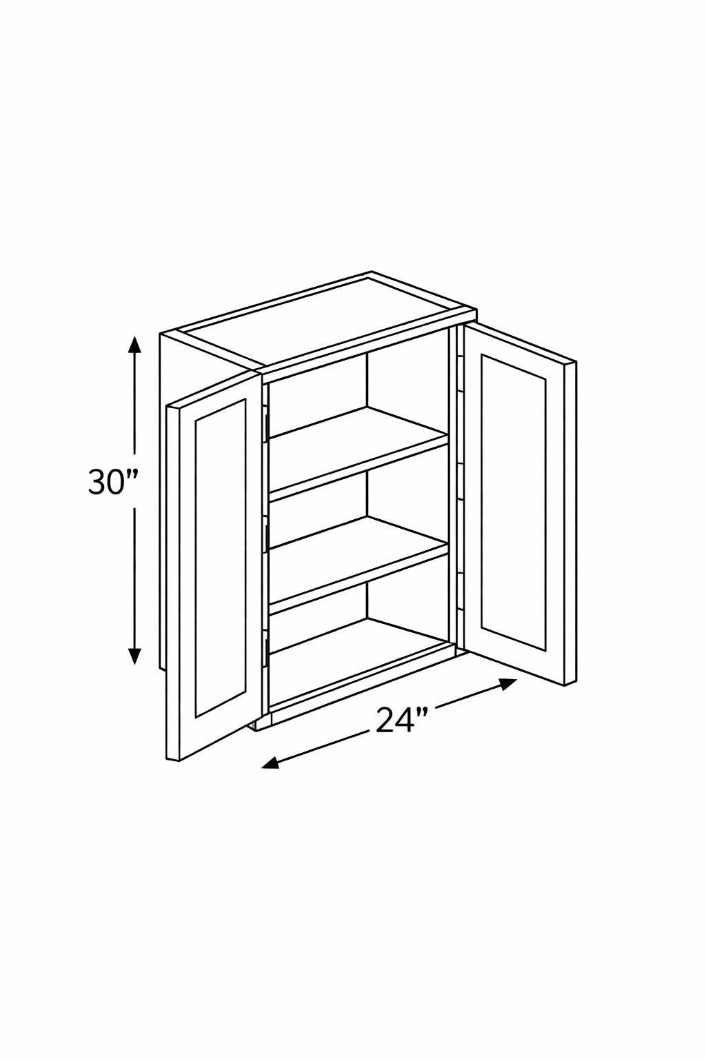 PWO-W2430 Premium White Oak Wall 24"x30"