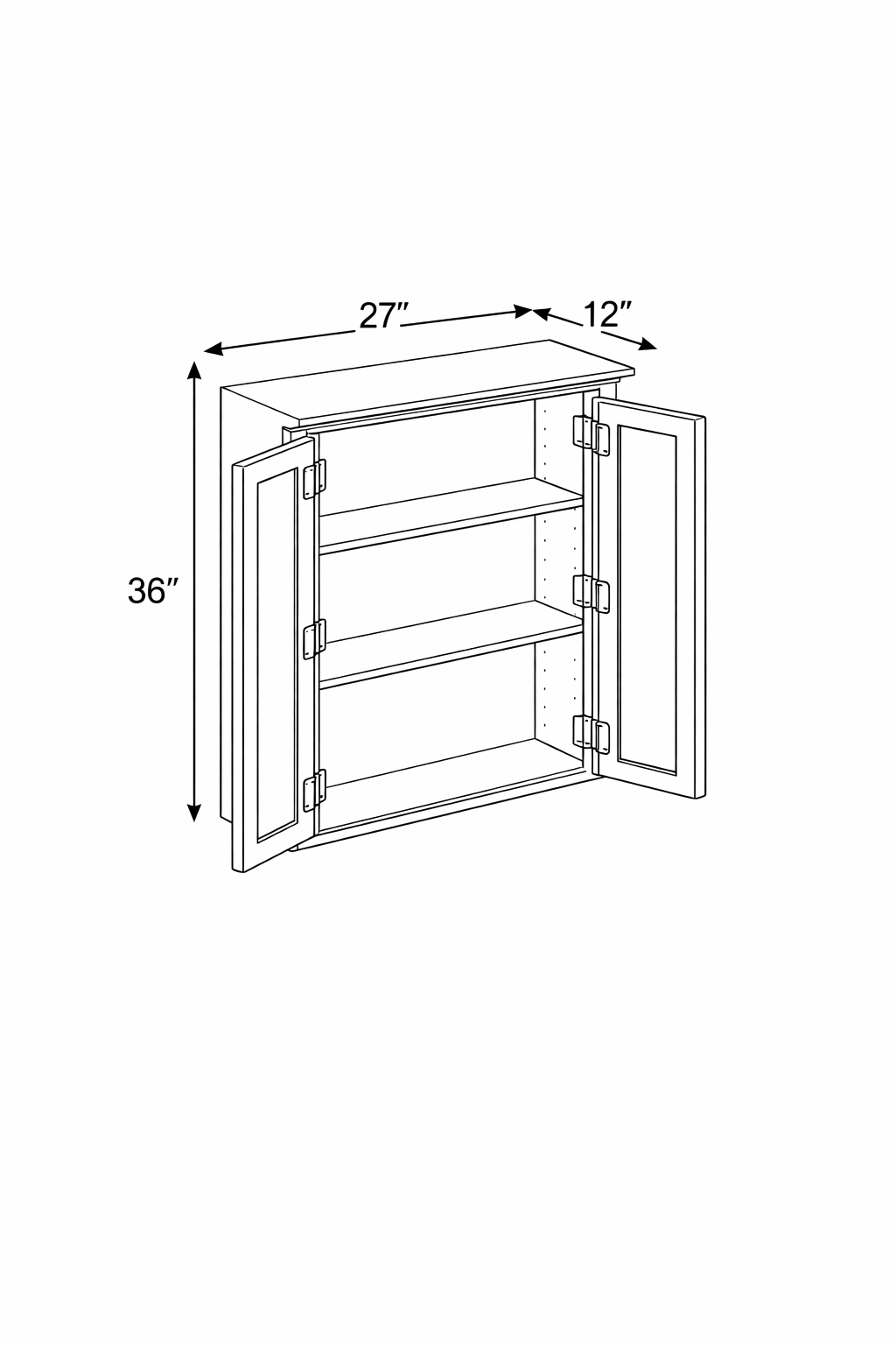 PWO-W2736 Premium White Oak Wall 27"x36"