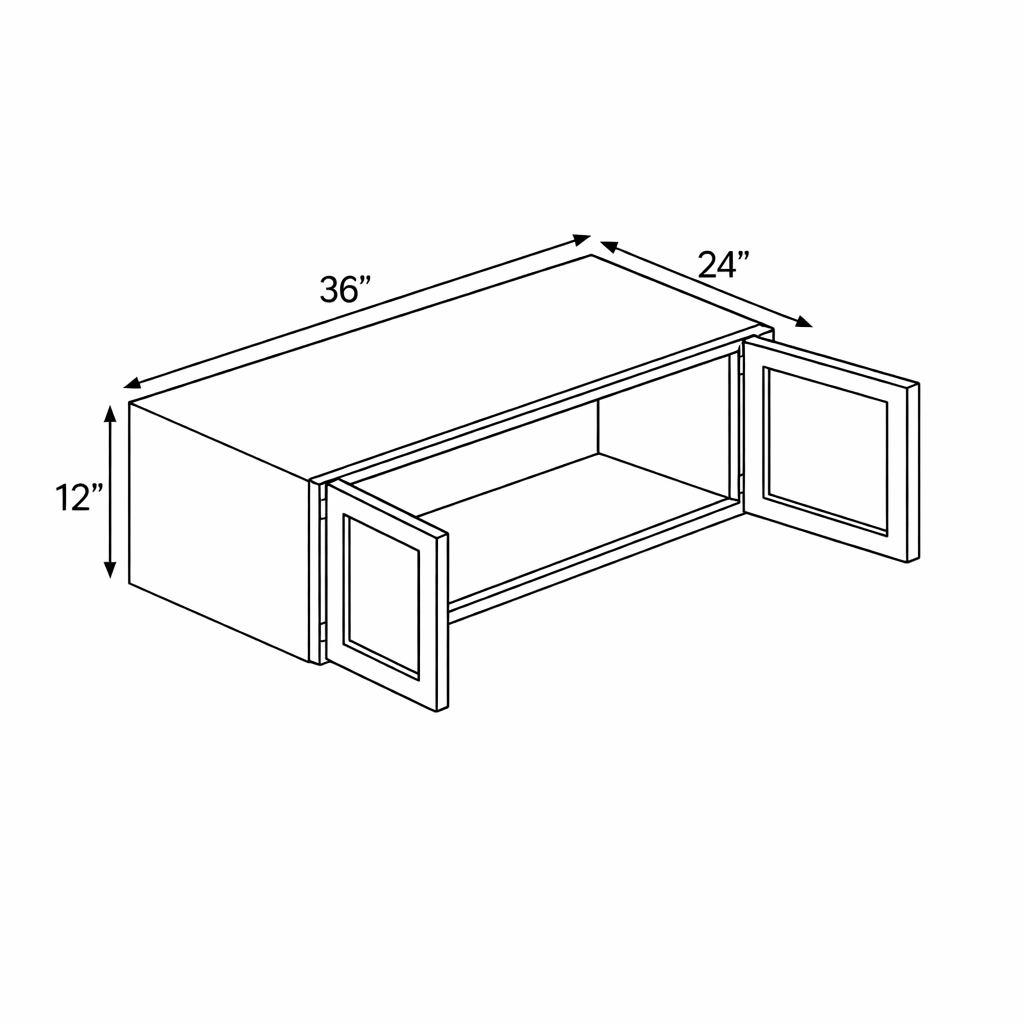 PWO-W361224 Wall Bridge Cabinet 36"x12"x24"