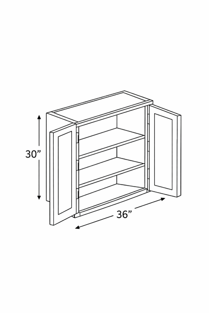 PWO-W3630 Premium White Oak Wall 36"x30"