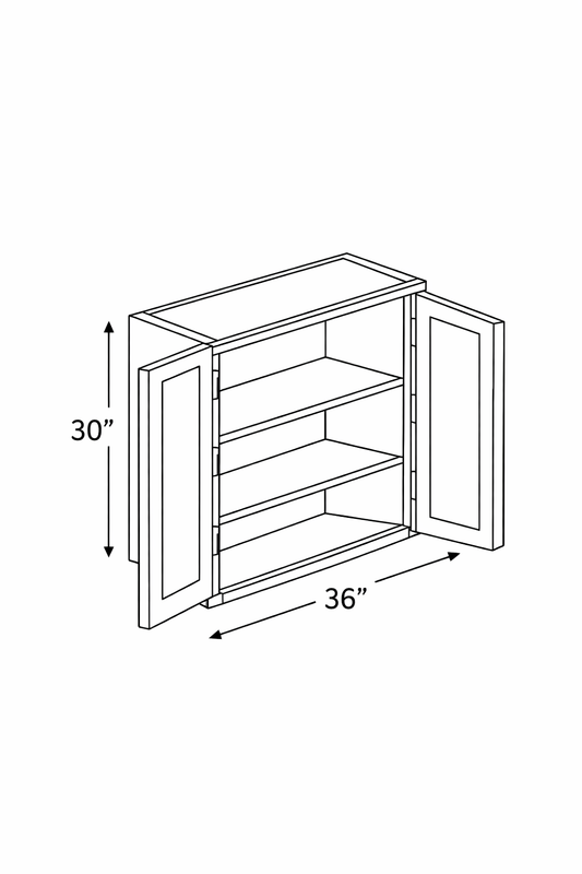 PWO-W3630 Premium White Oak Wall 36"x30"