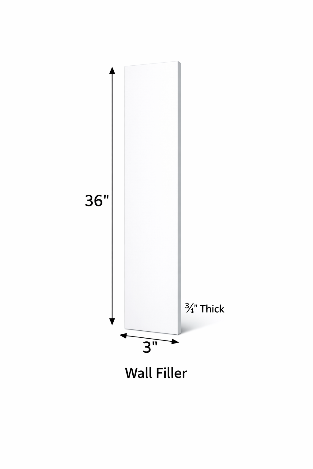 PWS-WF336 Premium White Shaker Wall Filler 3"x36"