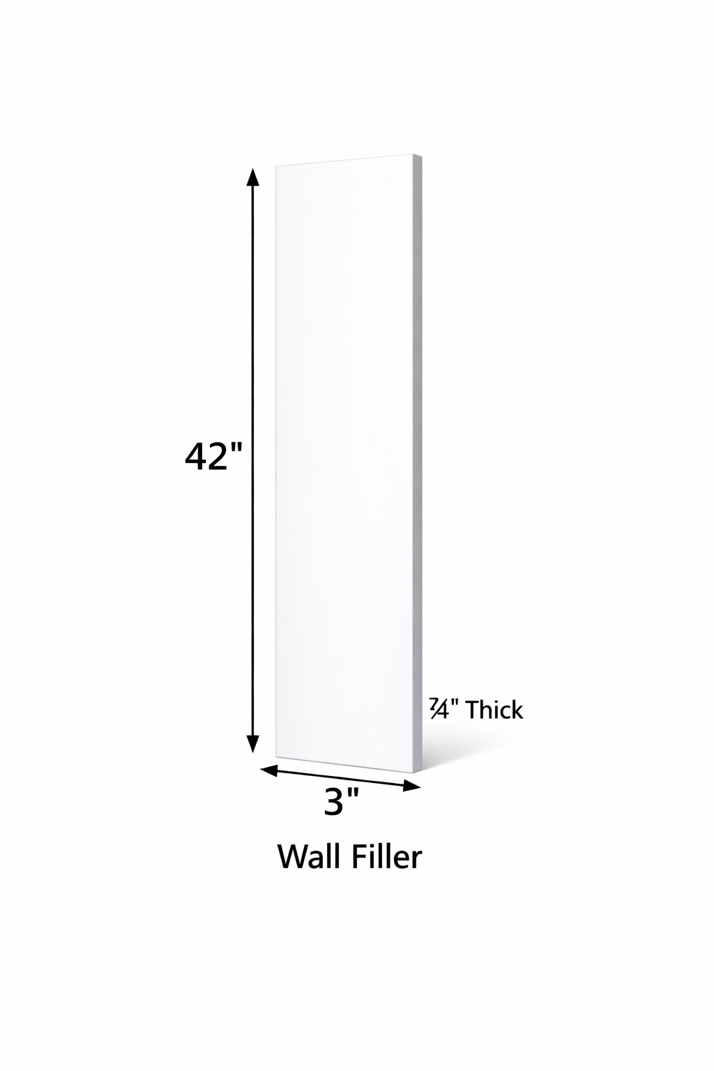 PWS-WF342 Premium White Shaker Wall Filler 3"x42"