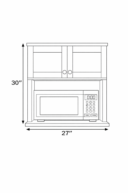 PWO-WM2730 White Oak Wall Microwave Cabinet 27"x30"
