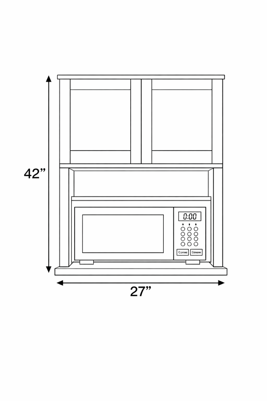 PWO-WM2742 White Oak Wall Microwave Cabinet 27"x42"