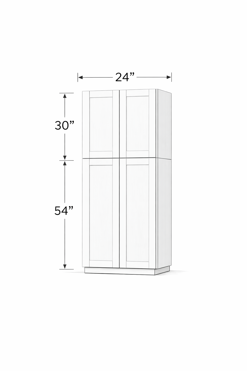 PWO-PC2484 White Oak Pantry 24" x 84"