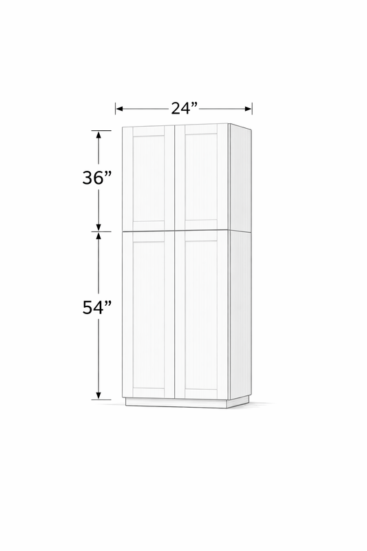 PWO-PC2490 White Oak Pantry 24" x 90"