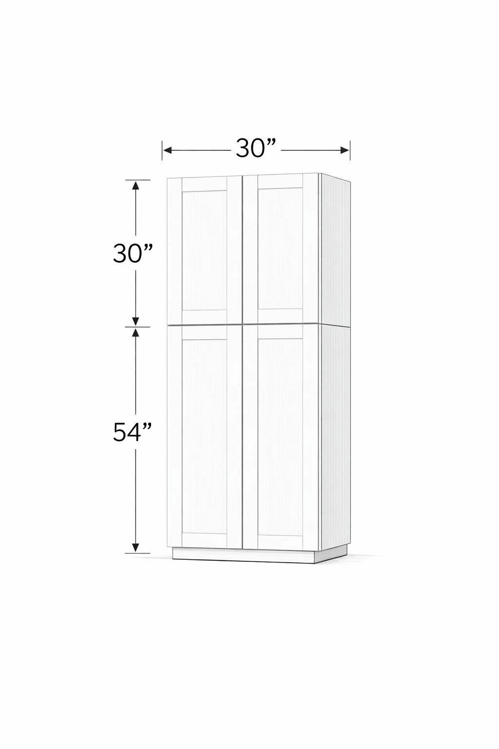 PWO-PC3084 White Oak Pantry 30" x 84"