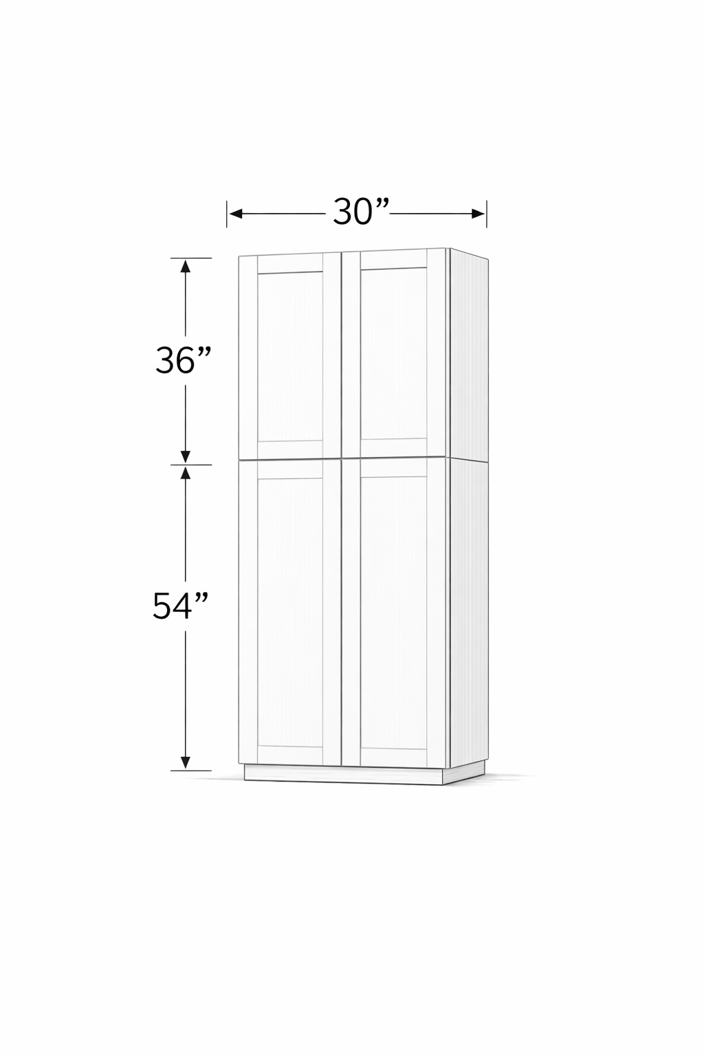 PWO-PC3090 White Oak Pantry 30" x 90"