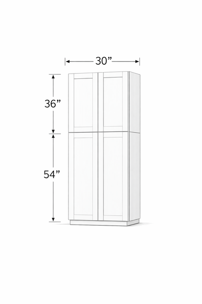 PWO-PC3090 White Oak Pantry 30" x 90"