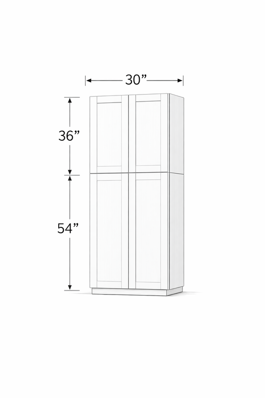 PWO-PC3090 White Oak Pantry 30" x 90"