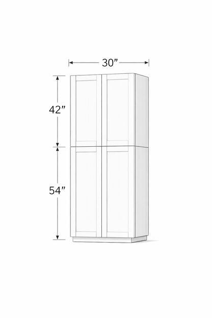PWO-PC3096 White Oak Pantry 30" x 96"