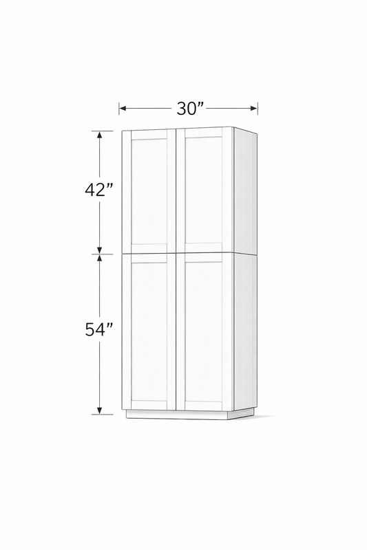 PWO-PC3096 White Oak Pantry 30" x 96"