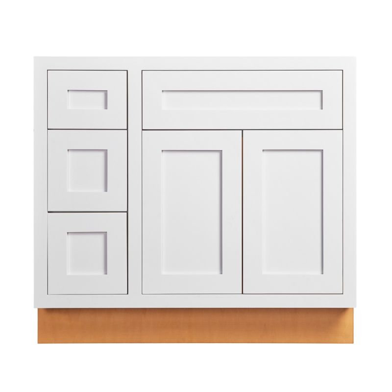 D1-VSD36L Snow White Vanity Sink Base drawer  36" Left