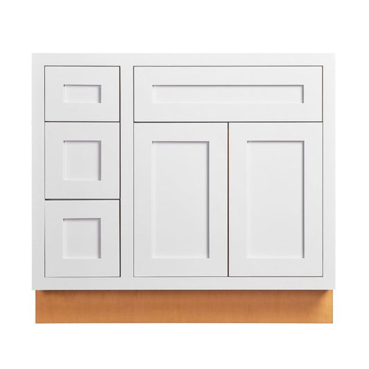 D1-VSD36L Snow White Vanity Sink Base drawer  36" Left