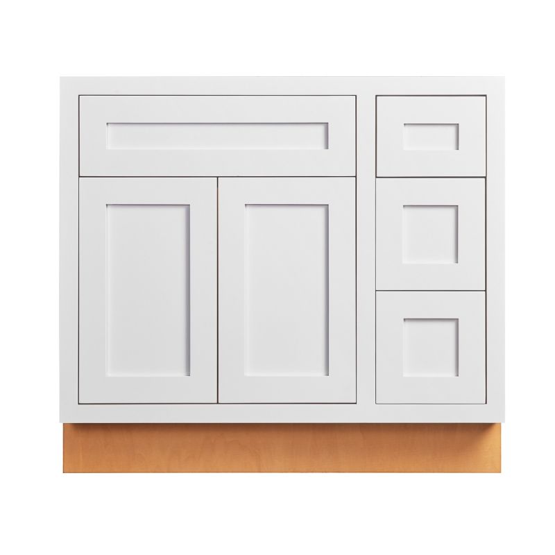 D1-VSD3621R Snow White Vanity Sink Base drawer  36" Right