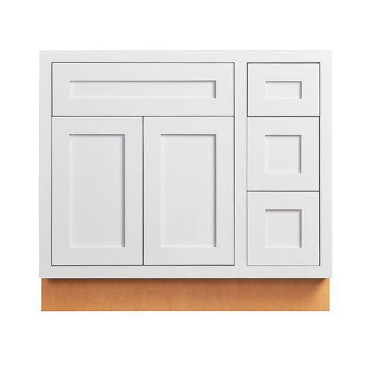 D1-VSD3621R Snow White Vanity Sink Base drawer  36" Right
