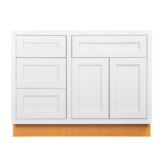 D1-VSD4221L Snow White Vanity Sink Base drawer  42" Left